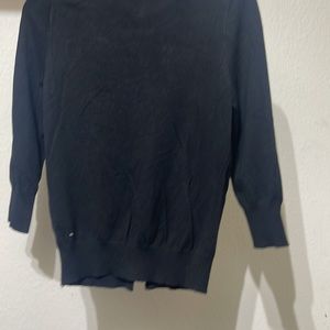 Black button-down sweater lightweight